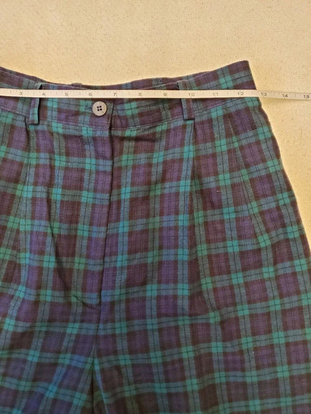 BellePointe Links Wear Plaid Golf Shorts Sz 8 High Waist Pleated USA Made